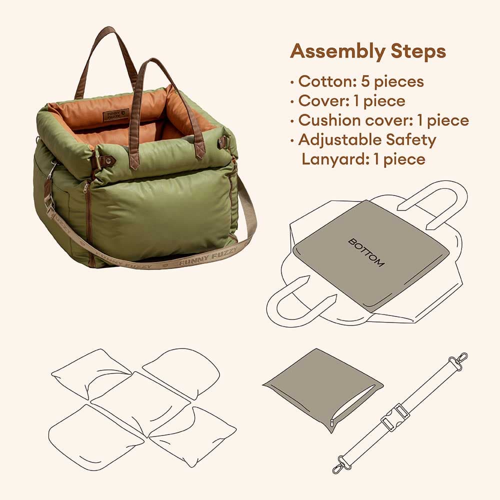 Letto del sedile per auto con cani in fico deluxe in vetro - Urban Voyager