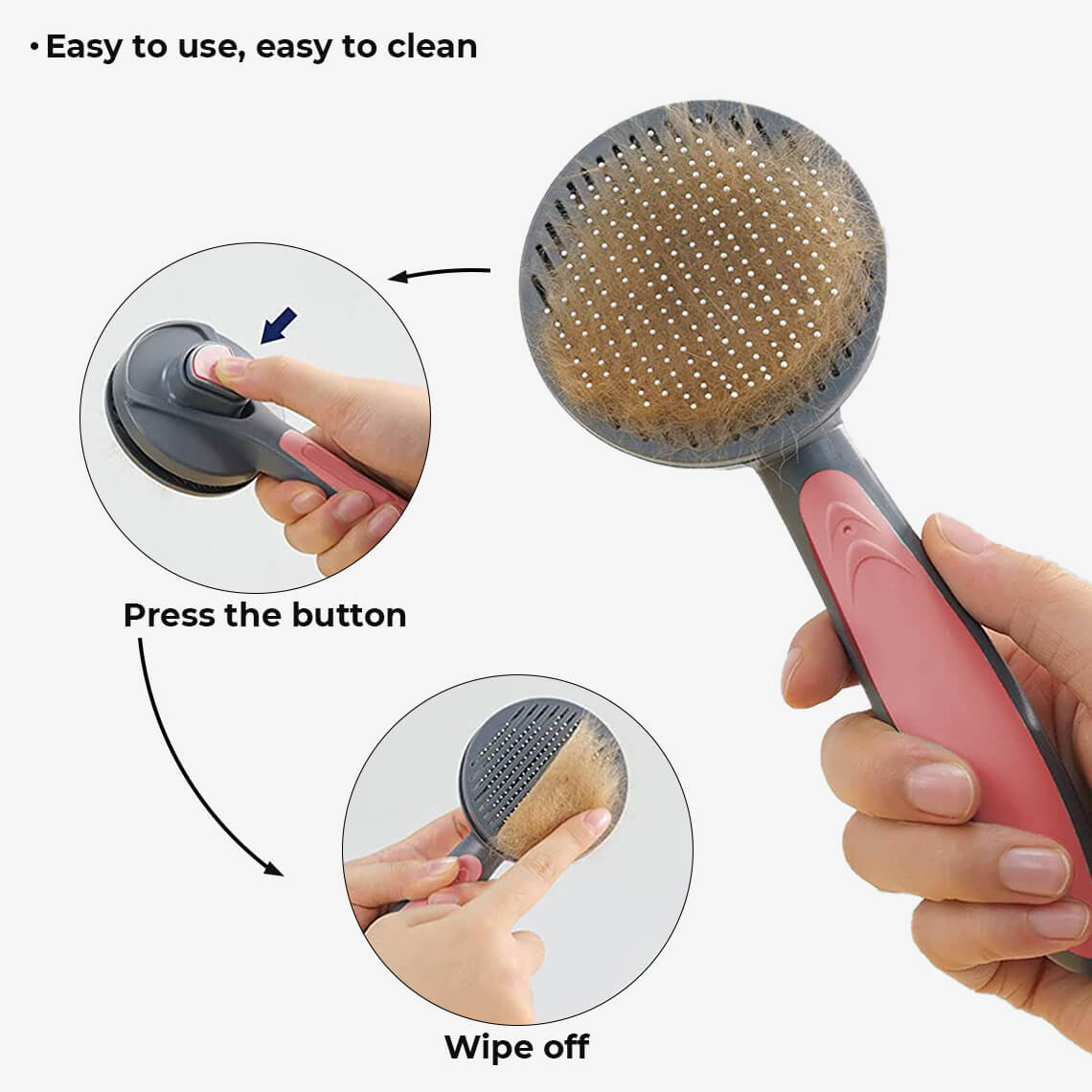 Click Click Easy To Clean Pet Comb & Brush - FUNNYFUZZY
