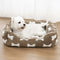 Plush Bone Pattern Square Deep Sleep Dog Bed