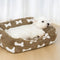 Plush Bone Pattern Square Deep Sleep Dog Bed