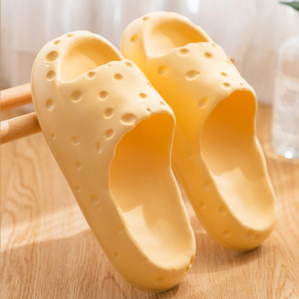 Sandales antidérapantes douces en forme de nuage de fromage, pantoufles de maison, jouets à mâcher pour chien