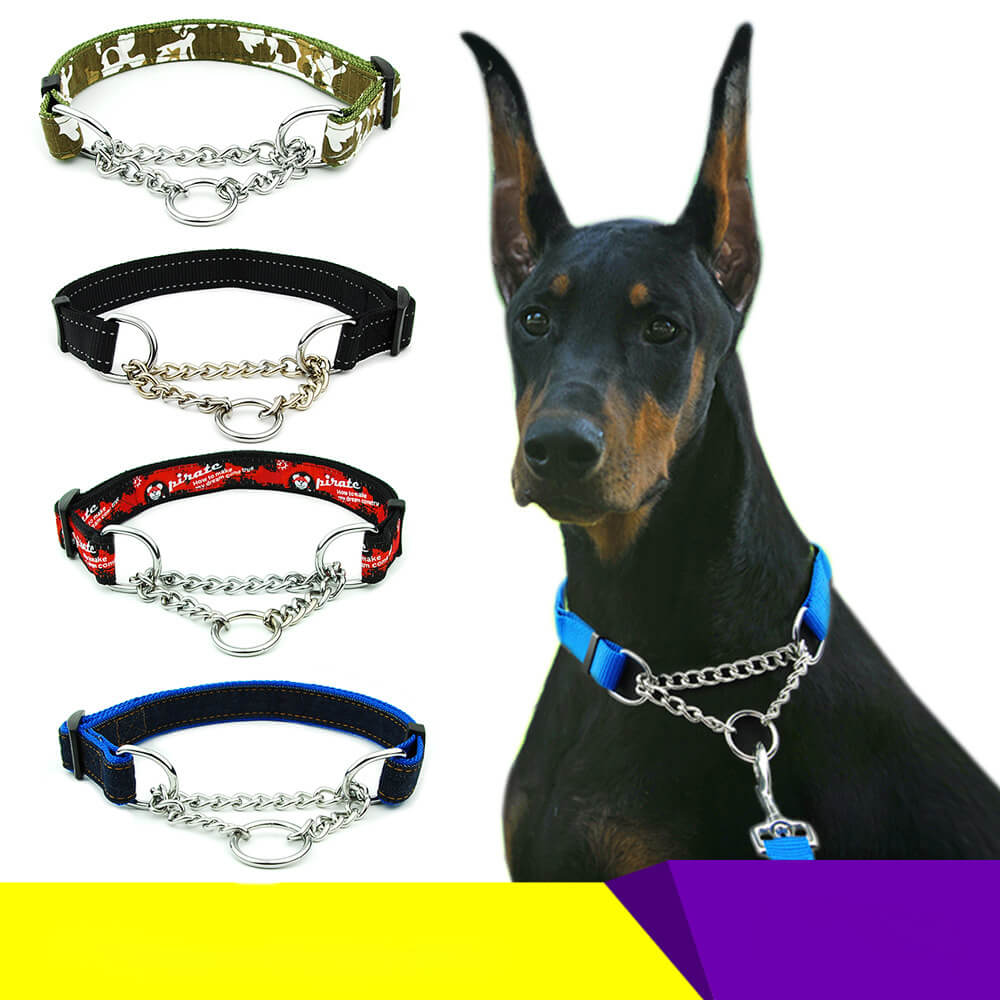 Collier pour chien à chaîne coulissante en nylon multicolore