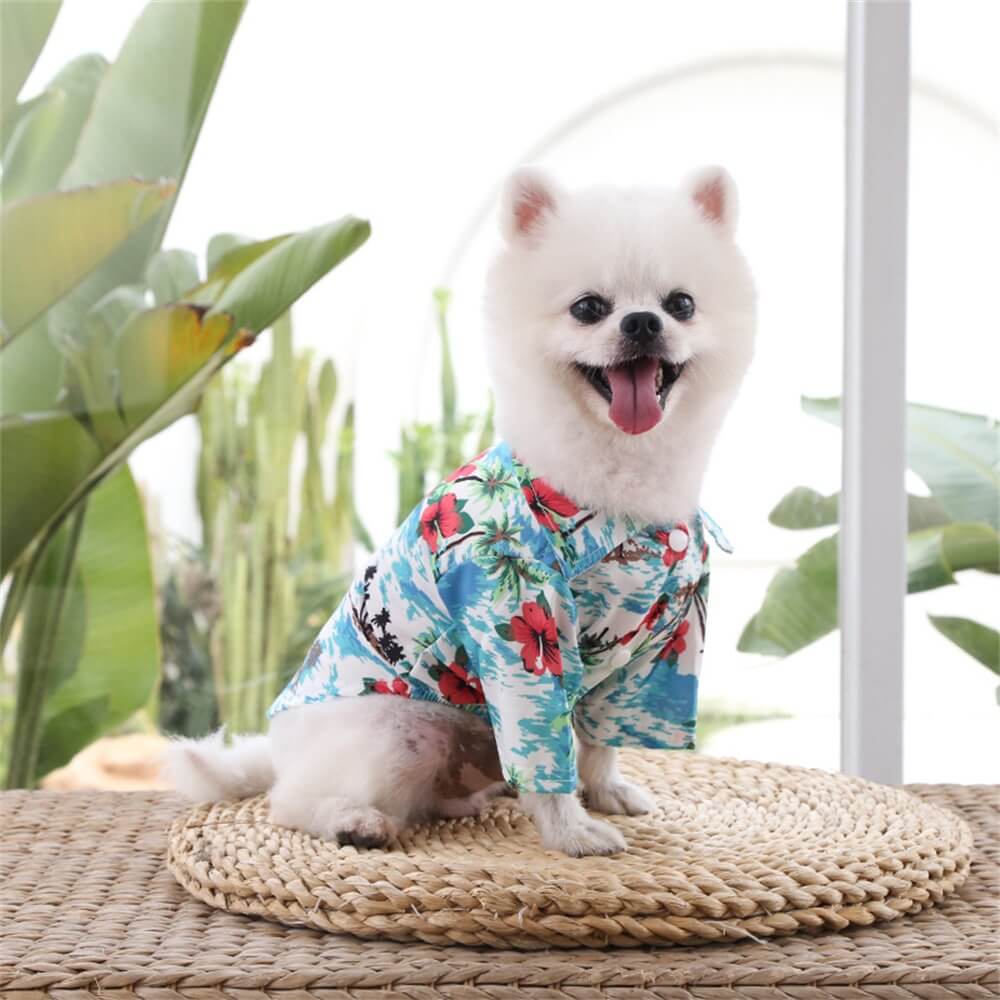 Pet Beach Pineapple Shirt for Small to Medium Dogs - Hawaiian Summer Lightweight Apparel