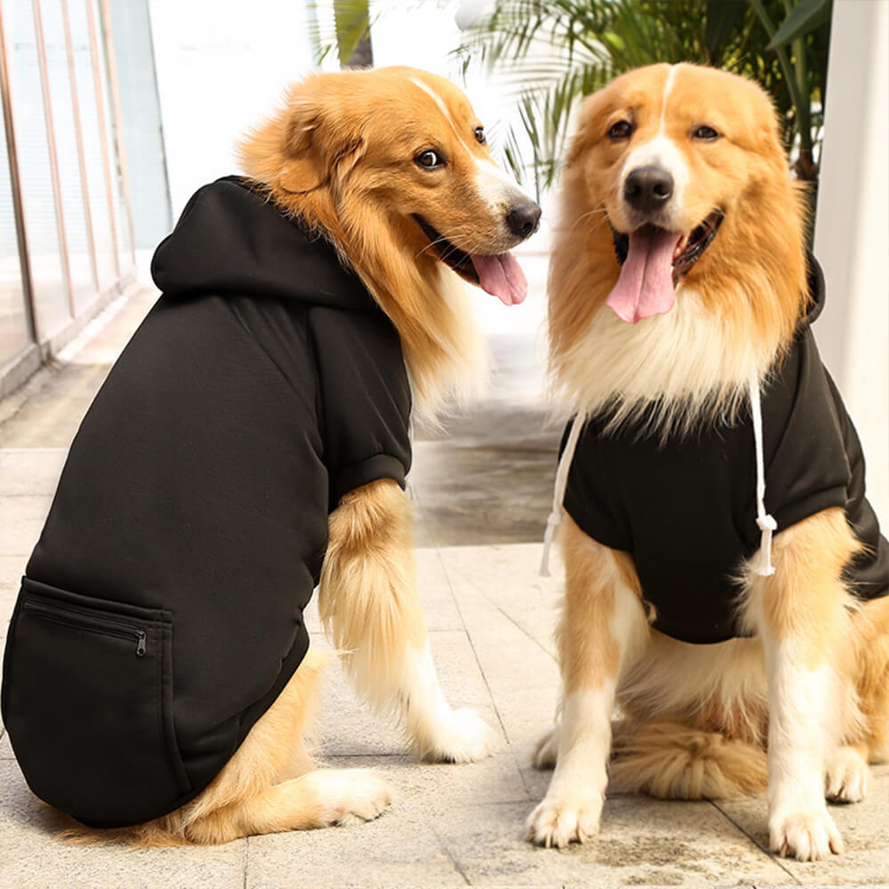 Solid Color Hooded Pullover Sweatshirt for Matching Dog and Owner