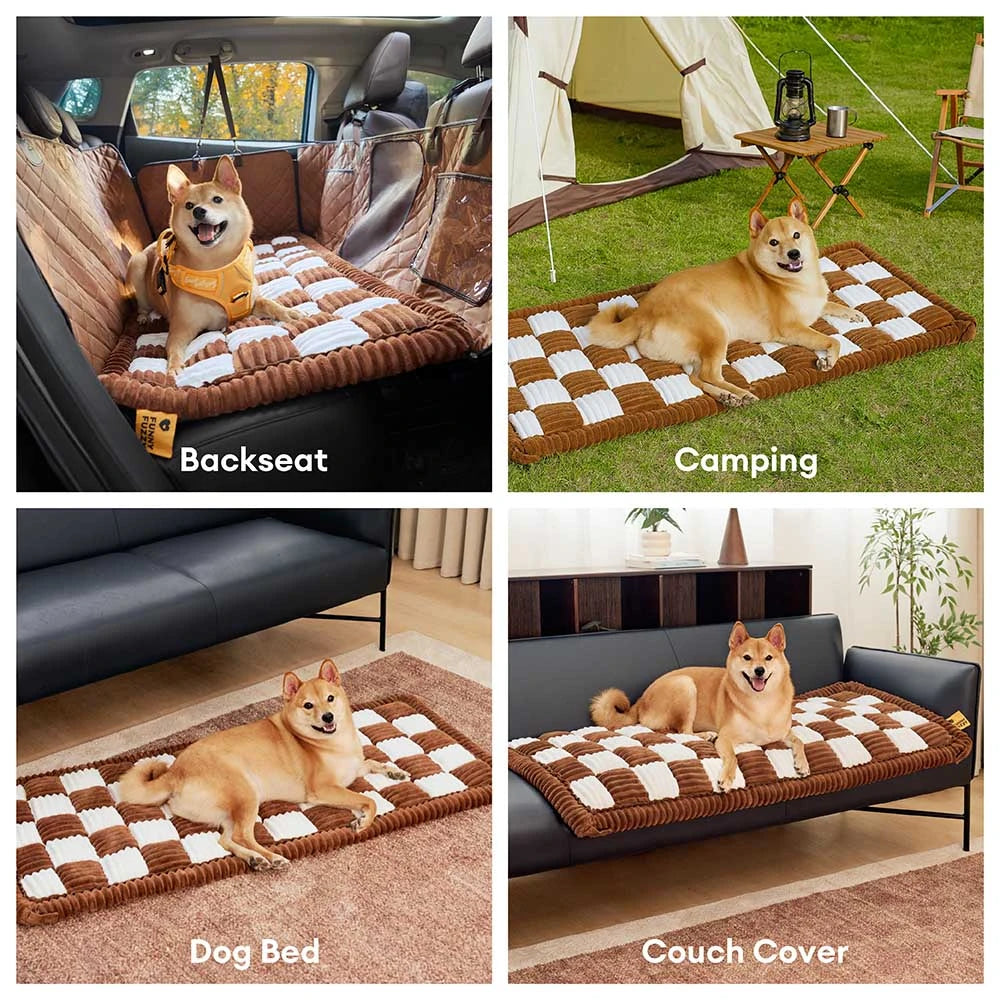 Cubierta de asiento de auto para hamacas para perros de hamaca de cuero de cuero sintético con alfombra