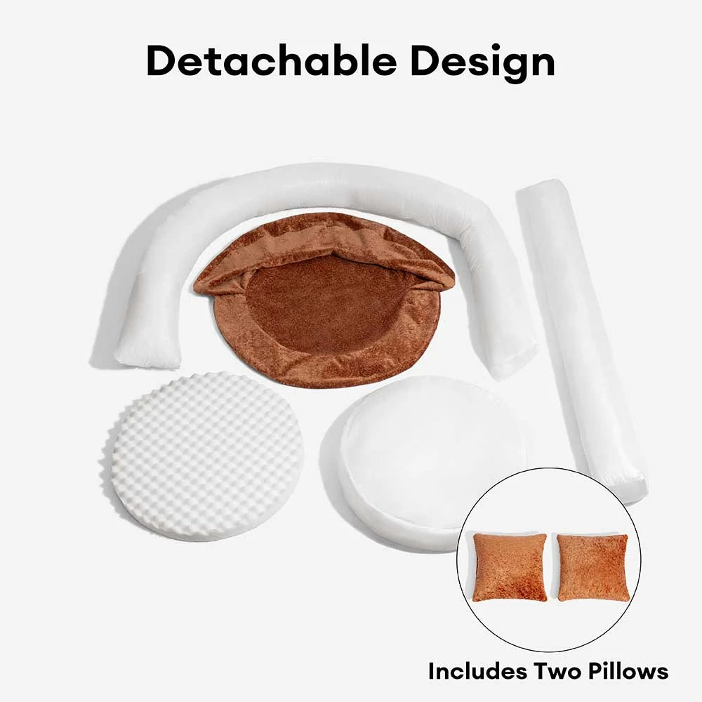 Luxe Diamond Velvet extraíble cama ortopédica para perros con almohada - Dreamnest