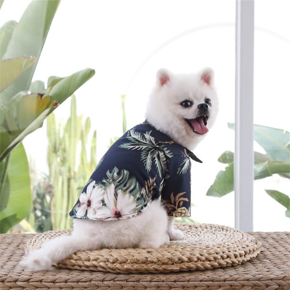 Camisa de piña para perros pequeños a medianos - Ropa ligera de verano hawaiana