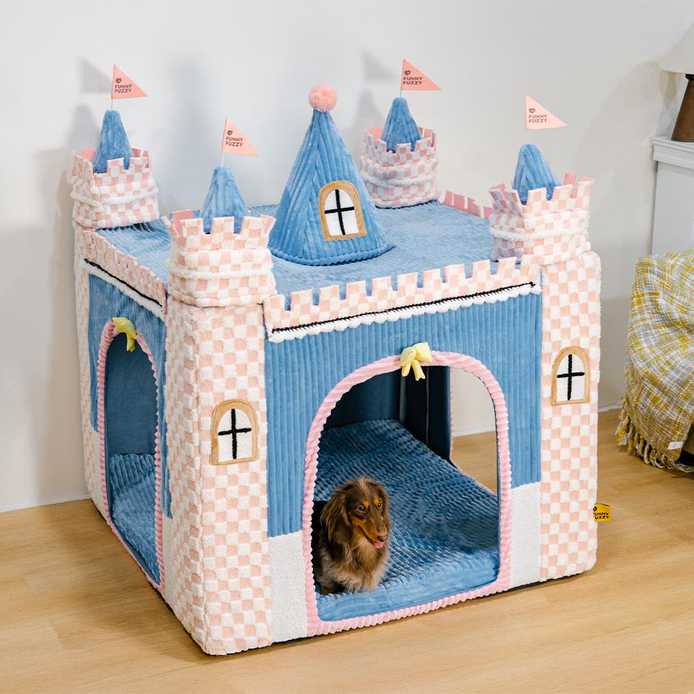 FUNNYFUZZY  Cozy Orthopedic Kids Indoor Play Tent Dog Tent Bed - Fairytale Dreamland