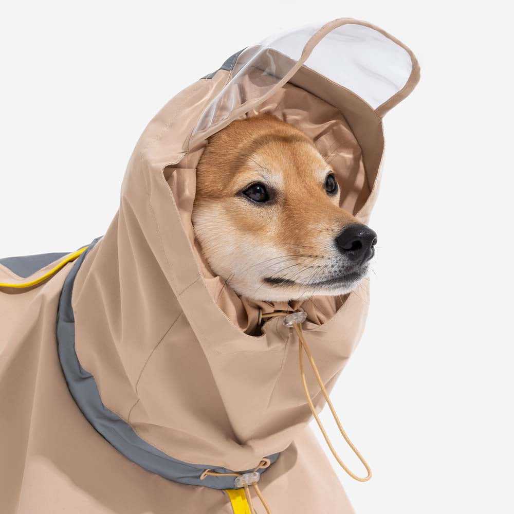 Adjustable Reflective Waterproof with Pocket Dog Human Matching Raincoat-Stay Dry