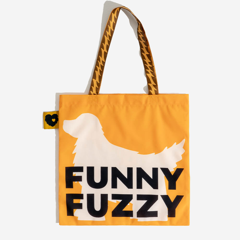 FUNNYFUZZY Recycled Foldable Canvas Tote Bag-Wagging Tails