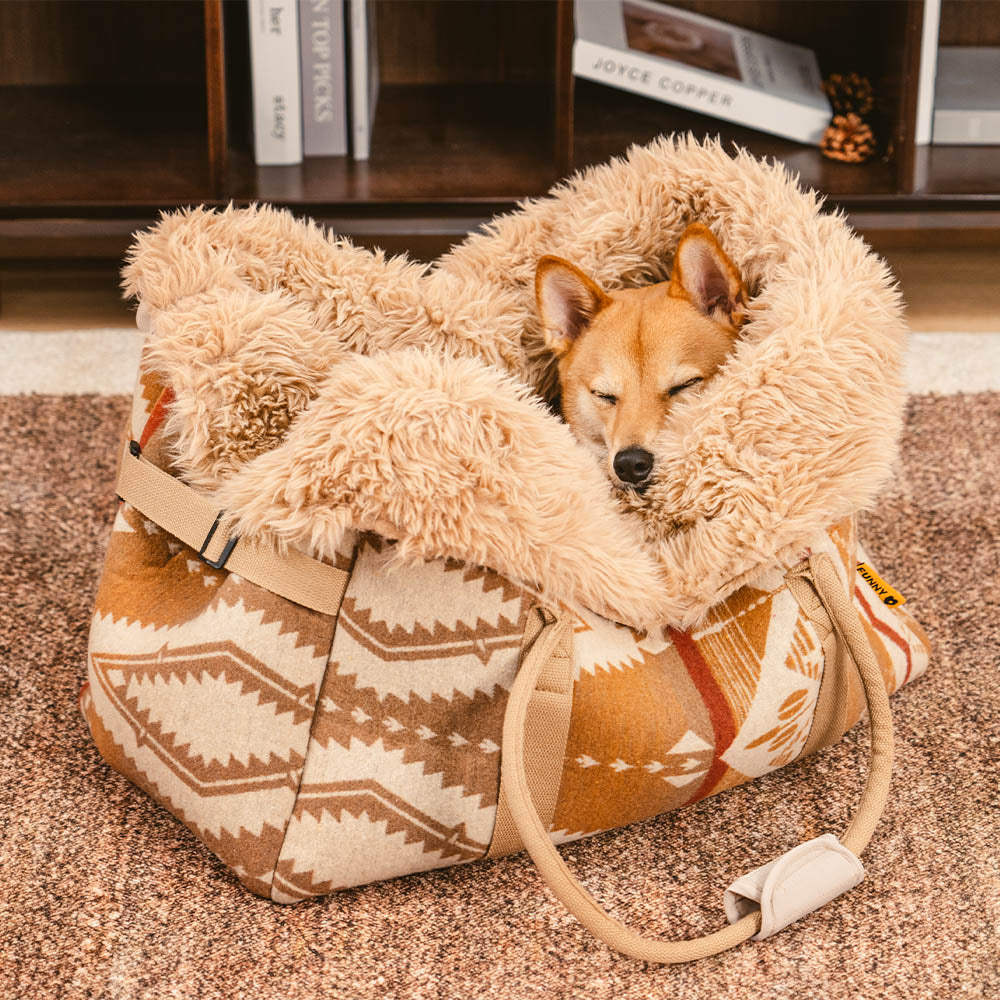 Großer wendbarer Ganzjahres-Indie-Boho-Haustiertransporter und Kuschelschlafsack für Hunde – Wondernap