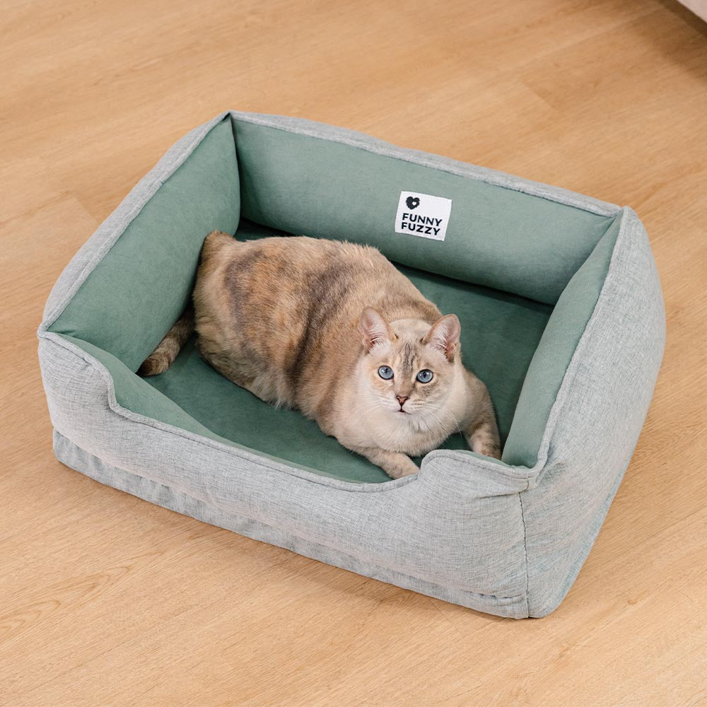 Washable Non-Slip Bolster Cat Bed - Cloudy Dream