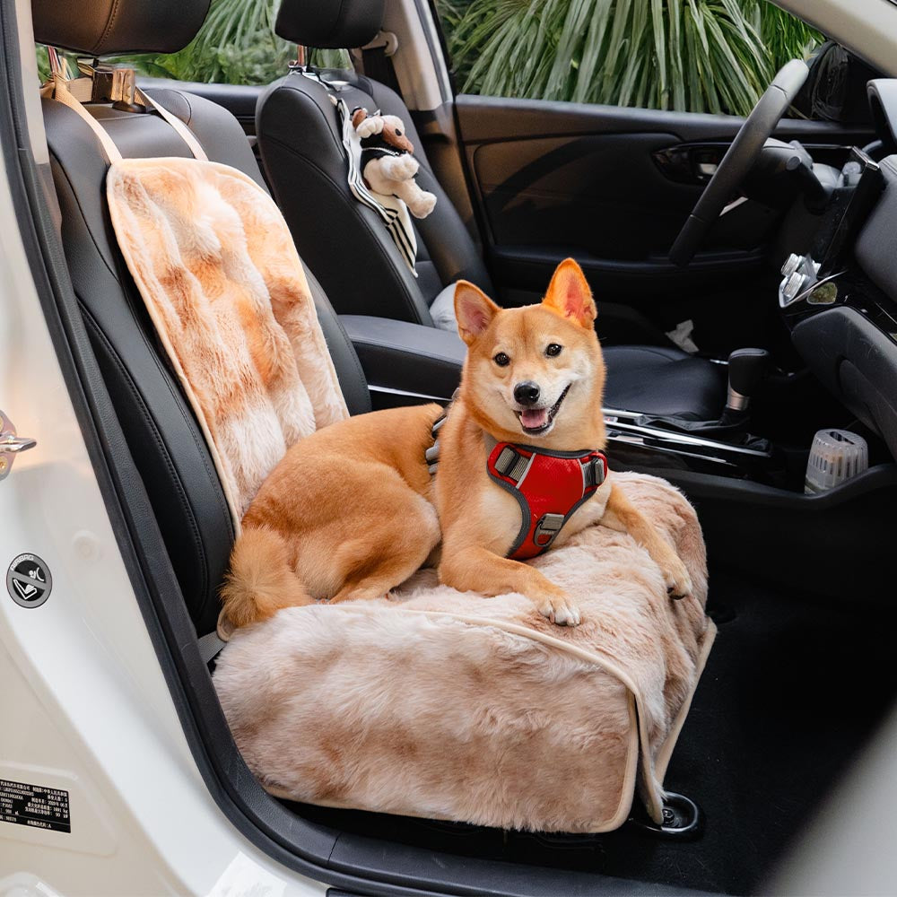 Fluffy Cozy Calming Pet Blanket Car Seat Protector Cover- Surestep