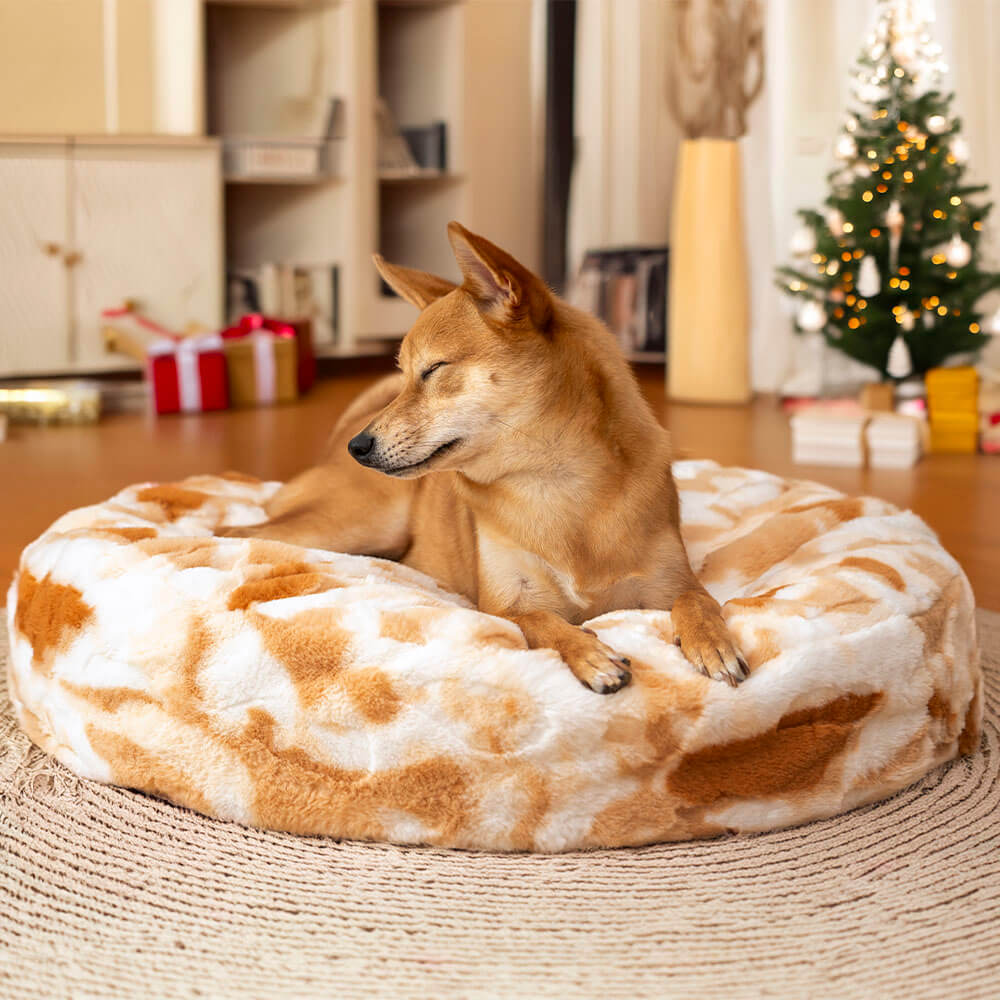 Cloudy Fluffy Calming Donuts Round Dog Beds