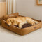 Cama de perro lavable de doble cara retro ante con almohada-Sweetdream