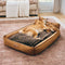 Cama de perro lavable de doble cara retro ante con almohada-Sweetdream