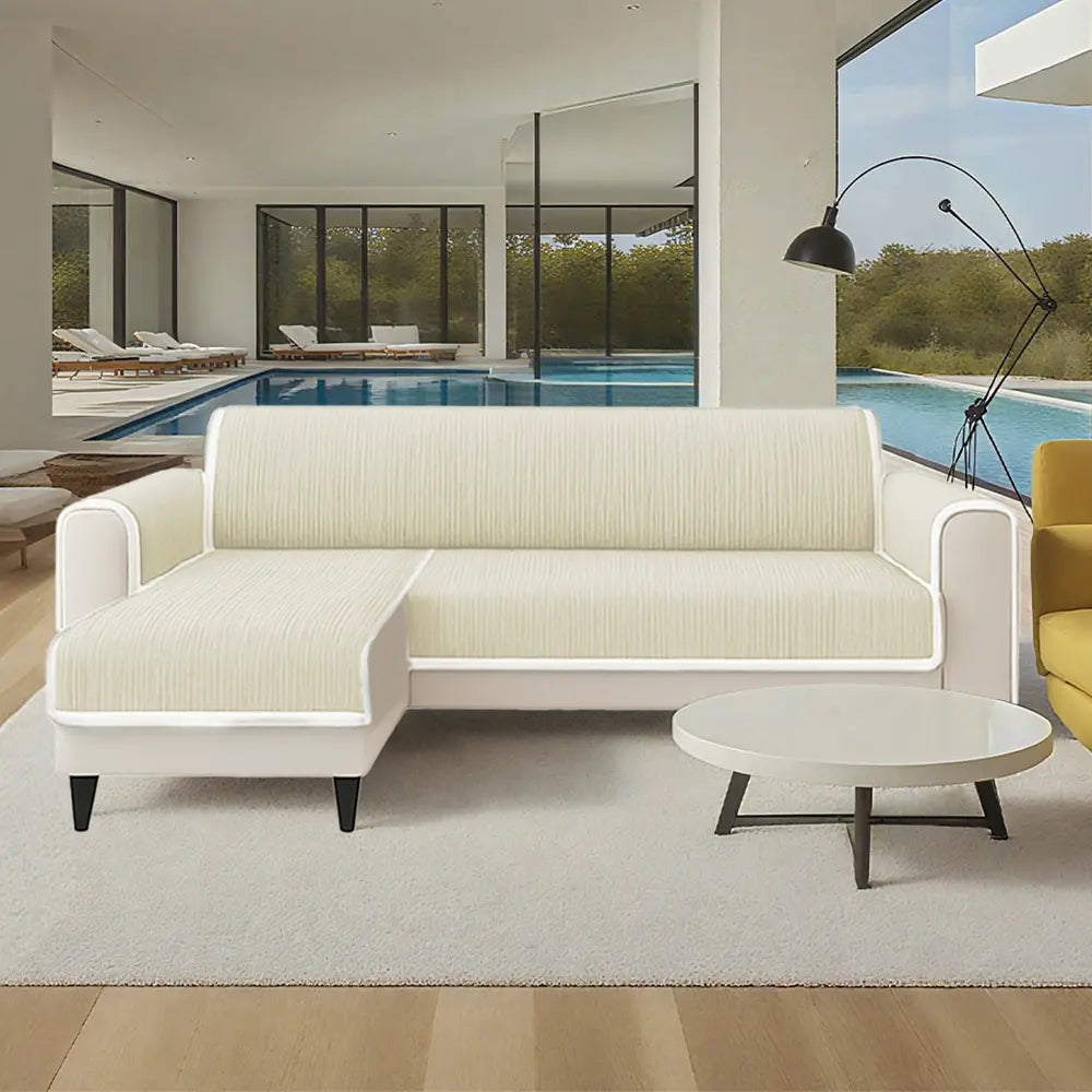 Protector de muebles de alfombra de mascotas a rayas a rayas de toda la temporada con cubierta del sofá del reposabrazos: manténgase quieto