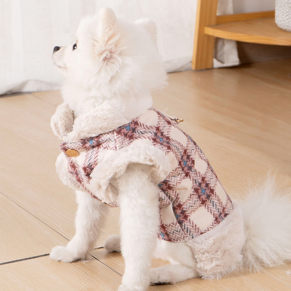 Plaid Fleece Pullover Dog Jacket - A Warm and Stylish Winter Jacket