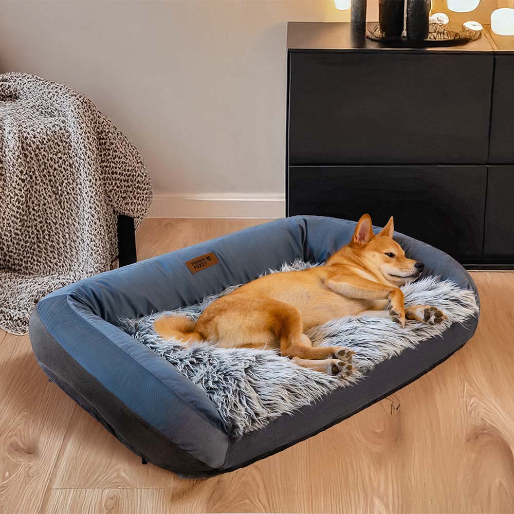 Großes, waschbares, flauschiges, gemütliches Hundesofabett – Denim Cowboy