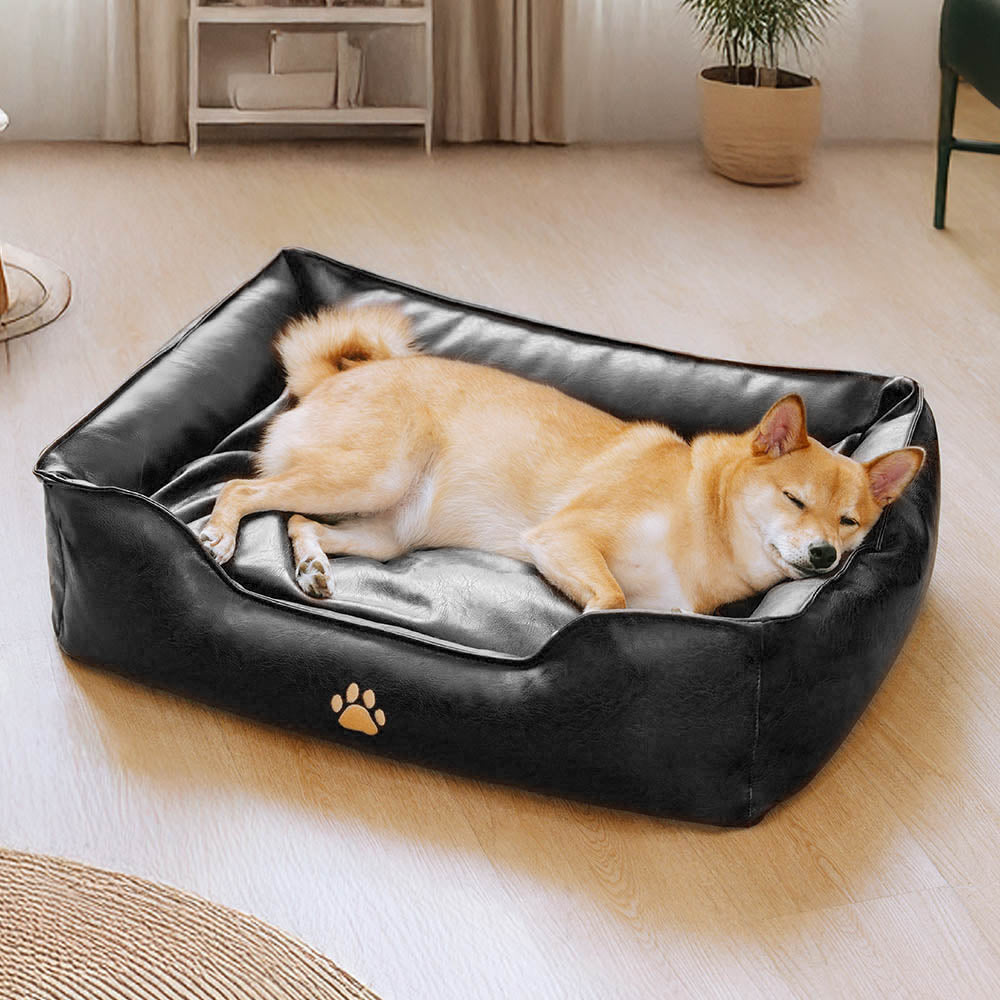 Luxury Faux Leather Waterproof Removable Dog Sofa Bed