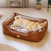 Luxury Faux Leather Waterproof Removable Dog Sofa Bed