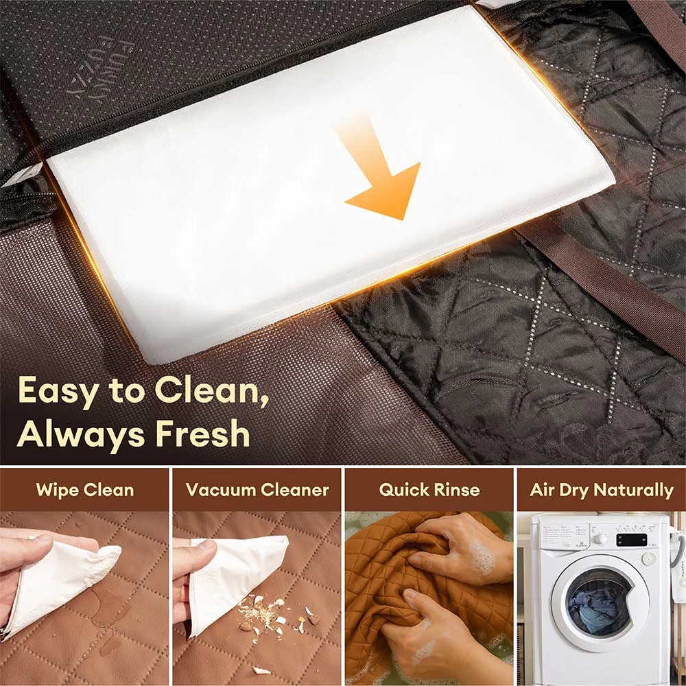 Cubierta de asiento de auto para hamacas para perros de cuero de cuero de piel sintética - Propsector de paseos