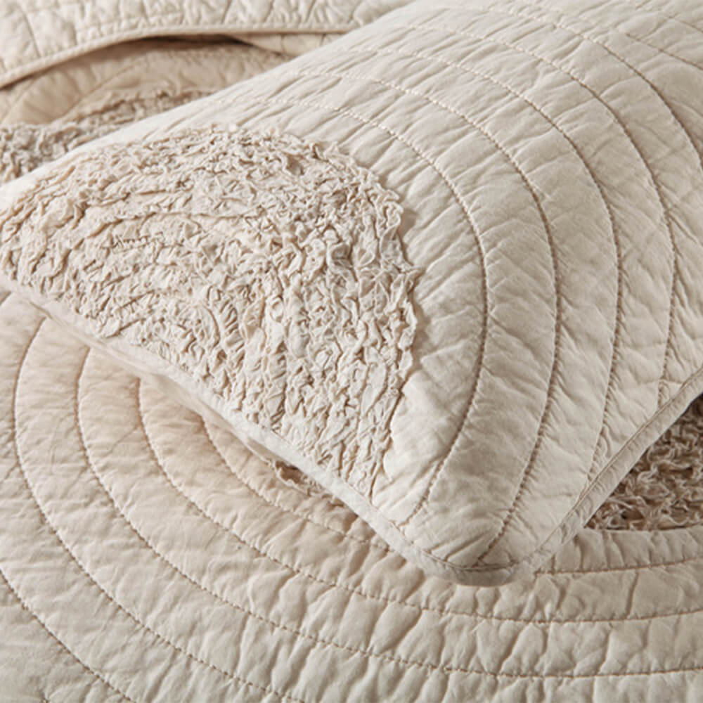 Rustic Minimalist Quilted Cotton Bedspread Set