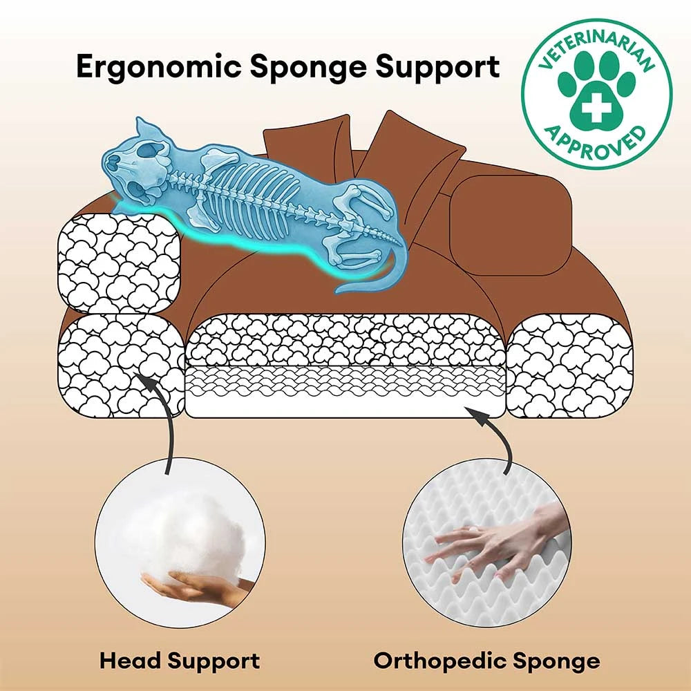 Luxe Diamond Velvet extraíble cama ortopédica para perros con almohada - Dreamnest