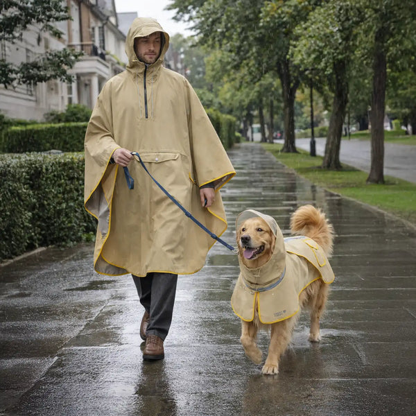 Imperméable réfléchissant réglable avec poche pour chien, imperméable assorti pour rester au sec