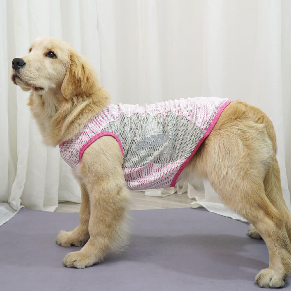 Ropa para perros, orejas de trigo reflectantes en forma de panal, ropa fresca refrescante, chaleco a juego de colores