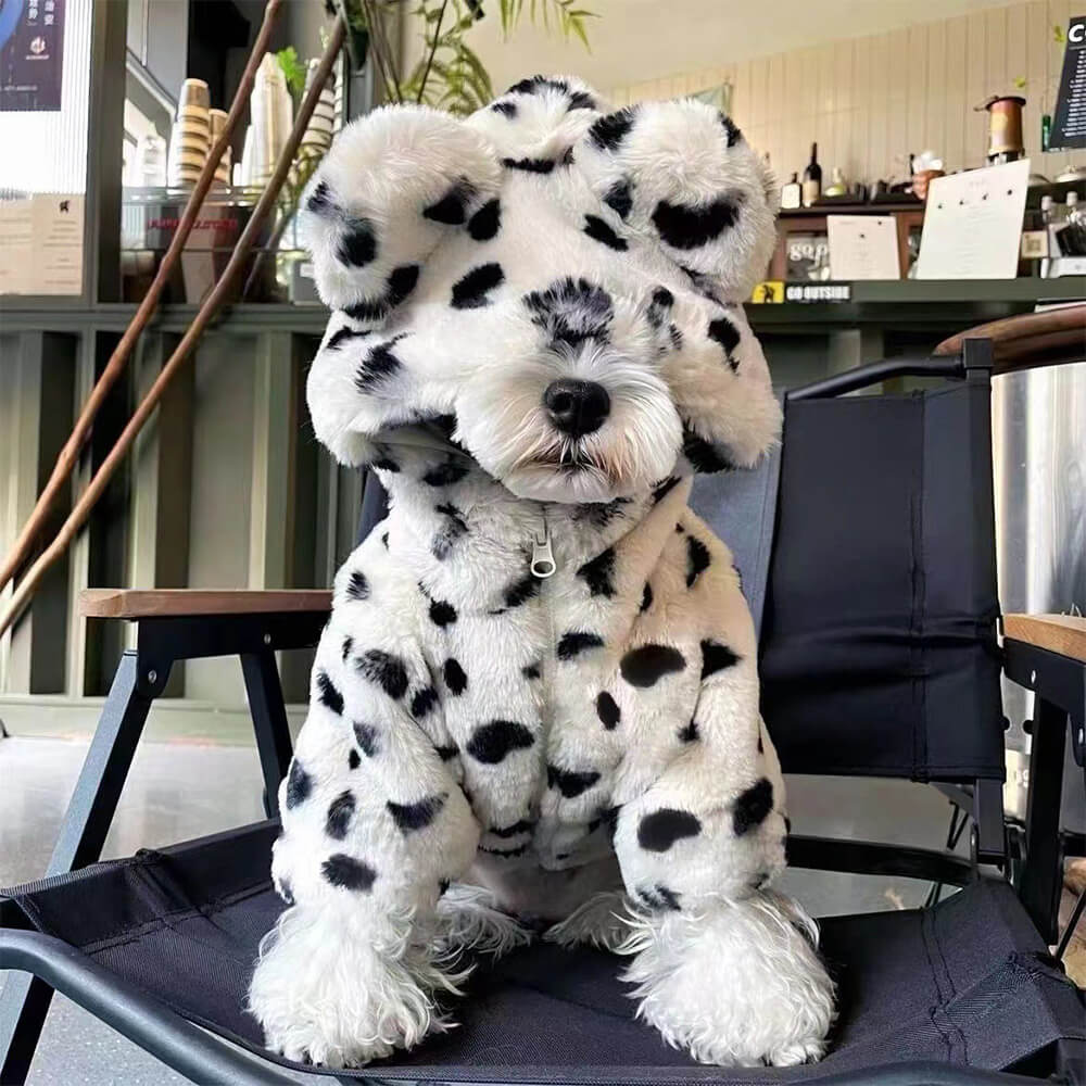 Dalmatian Print Dog Hoodie - Cozy and Adorable Winter Wear