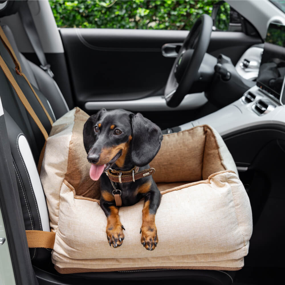 Wasserdichtes Sicherheits-Autositzbett für Hunde in hellem Kaffeebraun