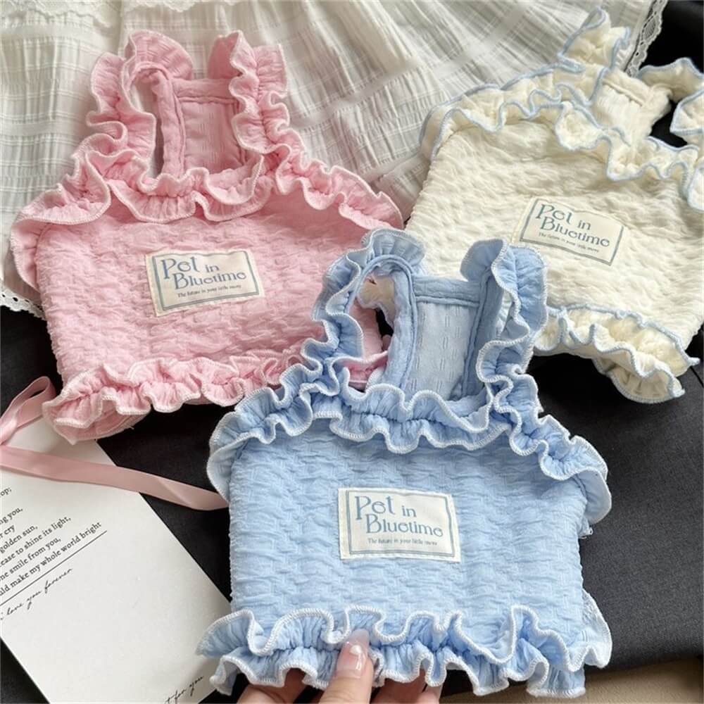 Frilly Ruffle Dog Tank Tops - Soft and Sweet Pet Apparel