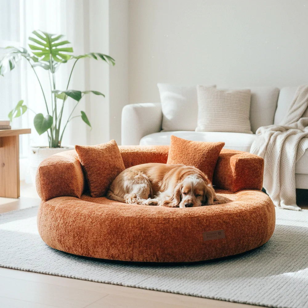 Luxe Diamond Velvet extraíble cama ortopédica para perros con almohada - Dreamnest