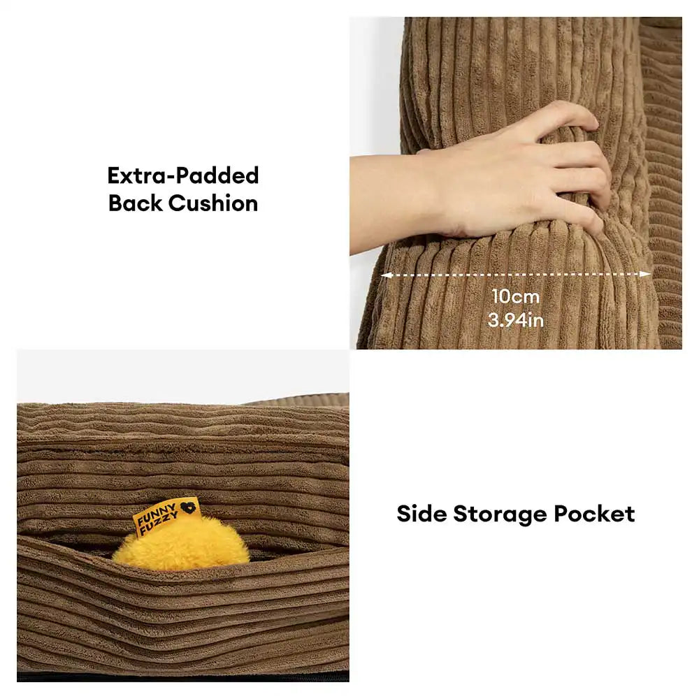 Corduroy Anti-Scratch Removable Orthopedic Dog Bed with Pillow - ComfySofa