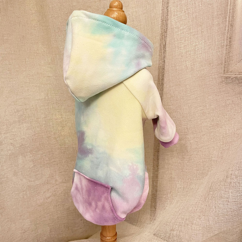 Tie-Dye Hooded Dog Sweatshirt - Cozy and Stylish Pet Hoodie