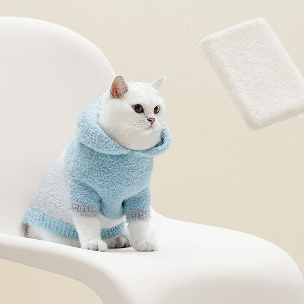 Mondrian-Inspired Ultra Soft Hooded Knit Pajama Set for Pets and Owners