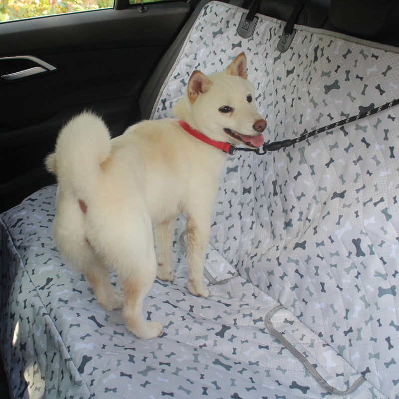 Doppelter Hunde-Autositzbezug aus Oxford-Stoff mit Knochenmuster