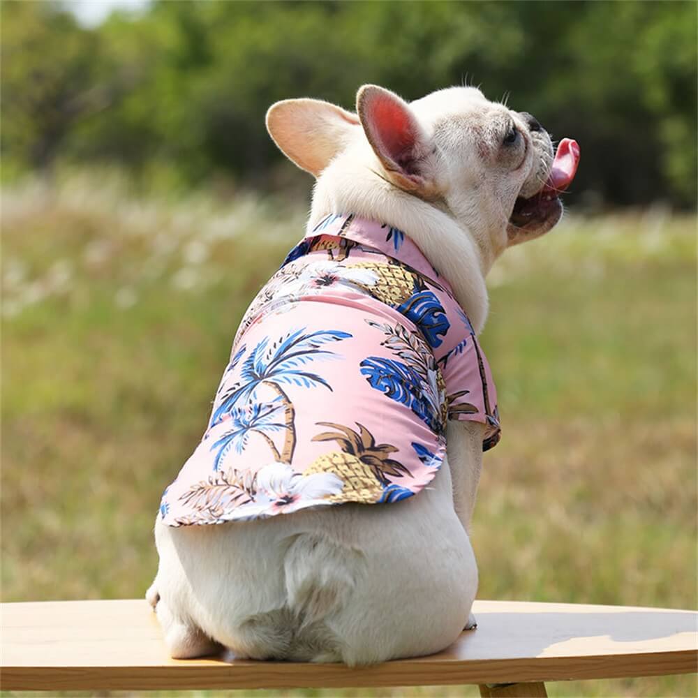 Camisa de piña para perros pequeños a medianos - Ropa ligera de verano hawaiana