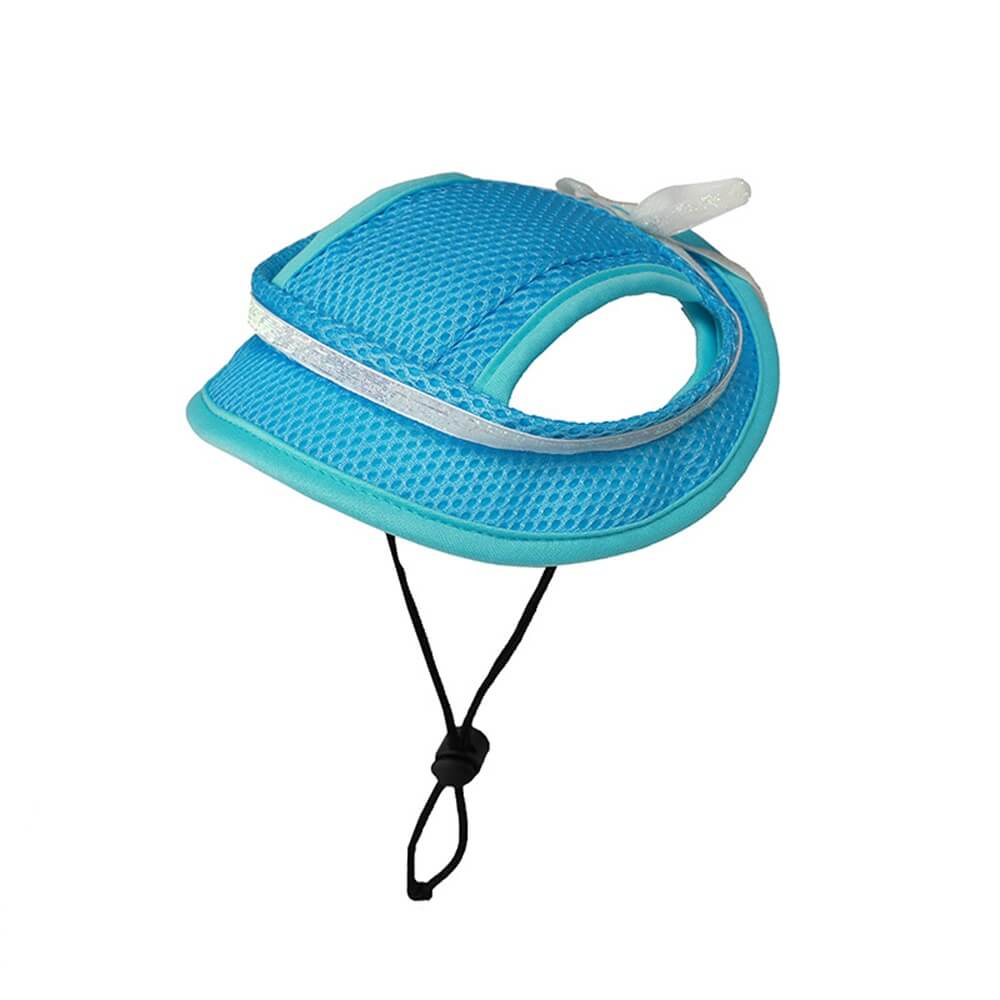 Accesorios para perros y gatos, cuerda ajustable, sombrero para el sol con orejas con fugas