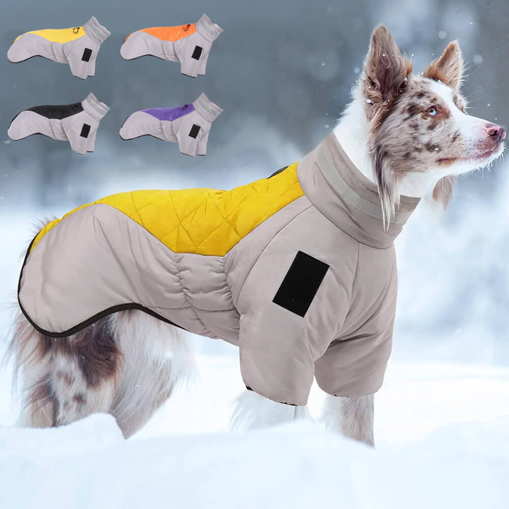 Veste d'hiver chaude et réfléchissante en coton pour gros chien - adaptée aux aventures en plein air