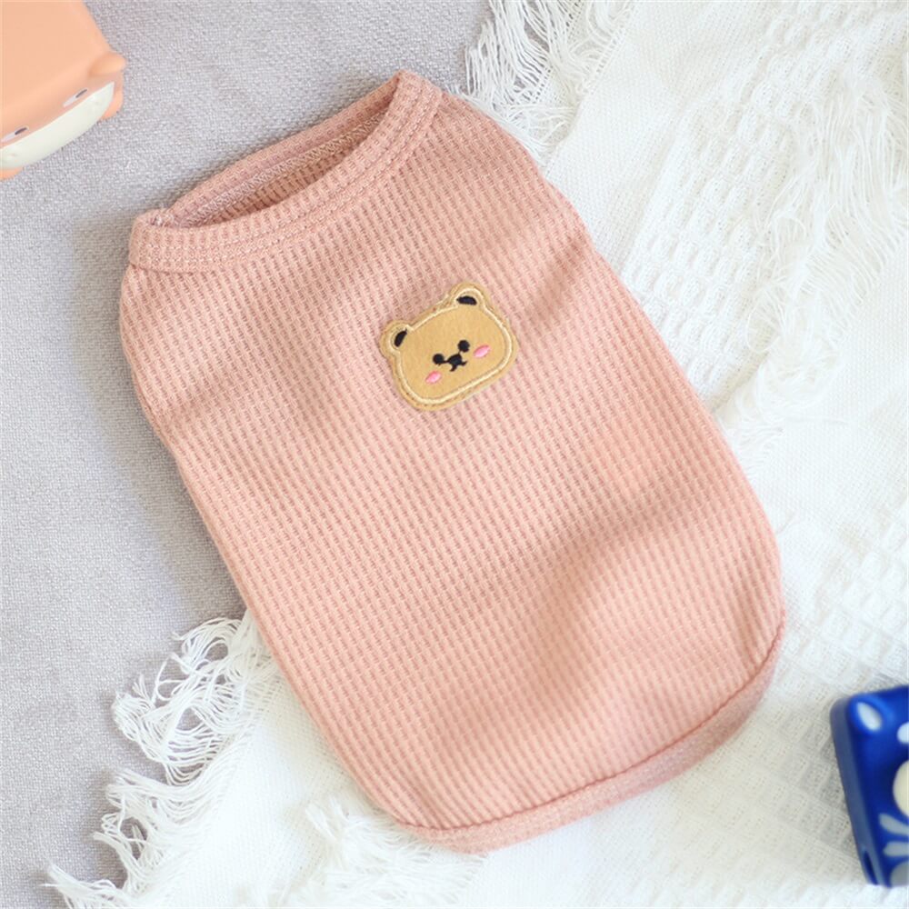 Adorable Waffle Knit Bear Dog Shirt – Cozy and Stylish for Everyday Wear