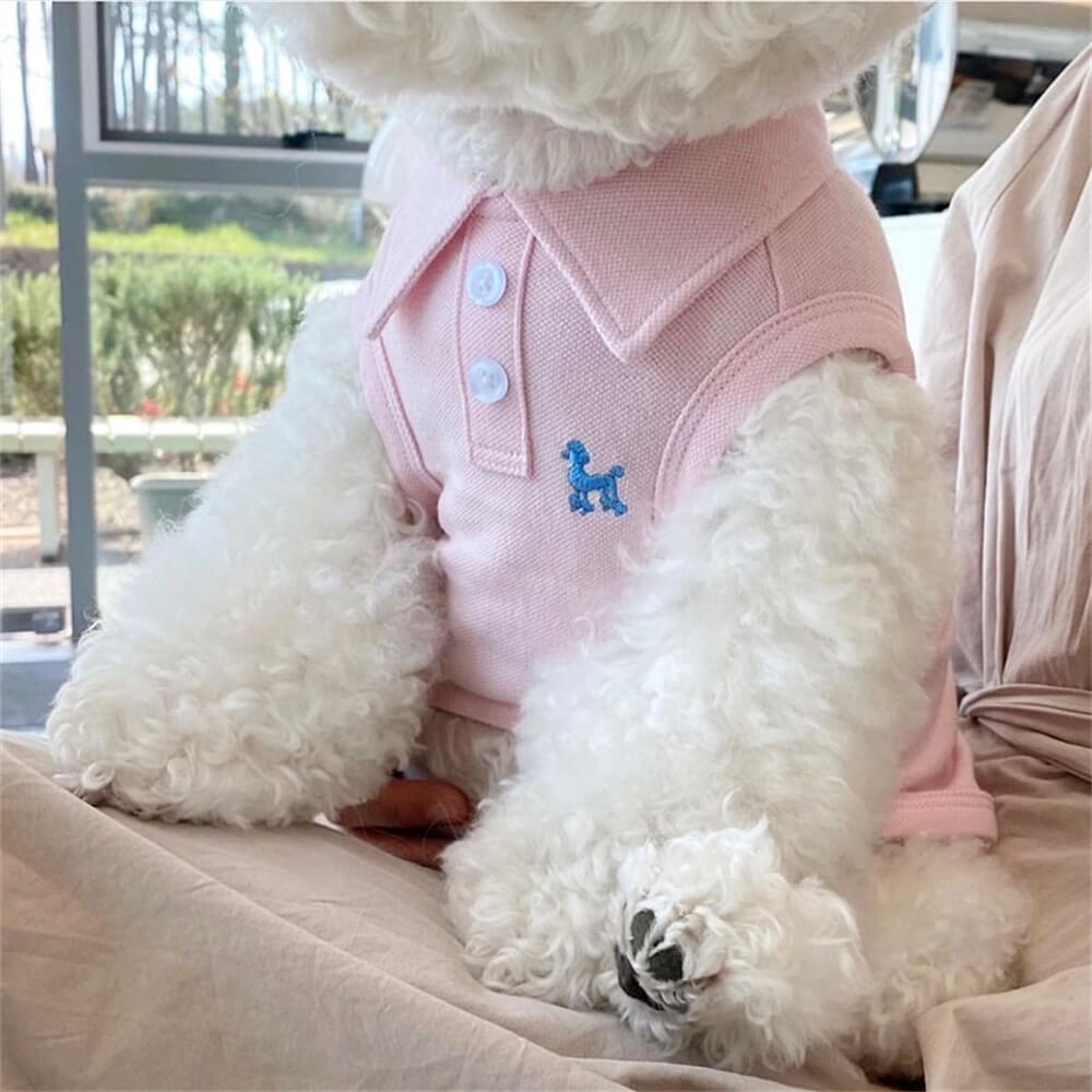 Camiseta tipo polo sólida para perros pequeños, chaleco ligero y transpirable de verano para mascotas