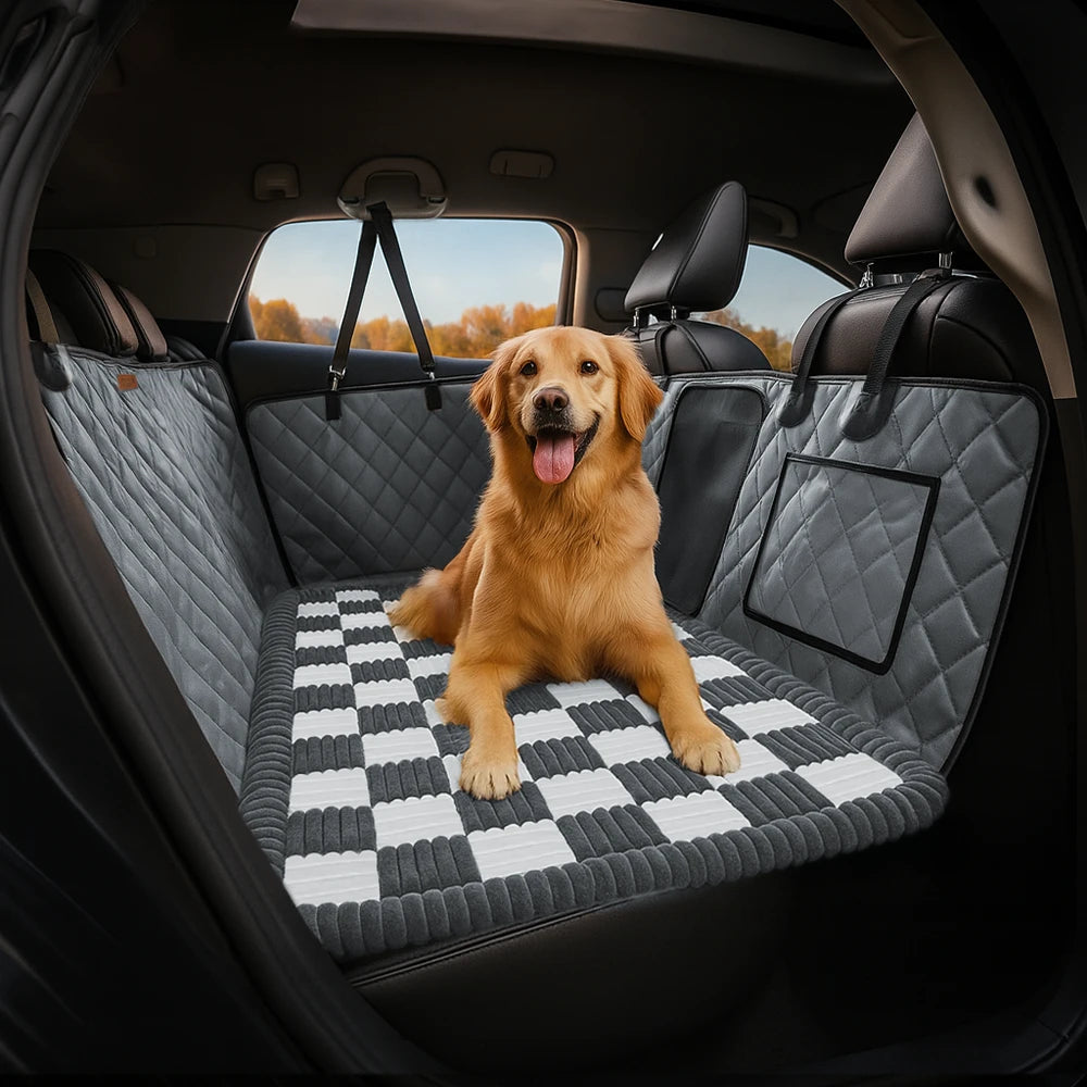 Cubierta de asiento de auto para hamacas para perros de hamaca de cuero de cuero sintético con alfombra