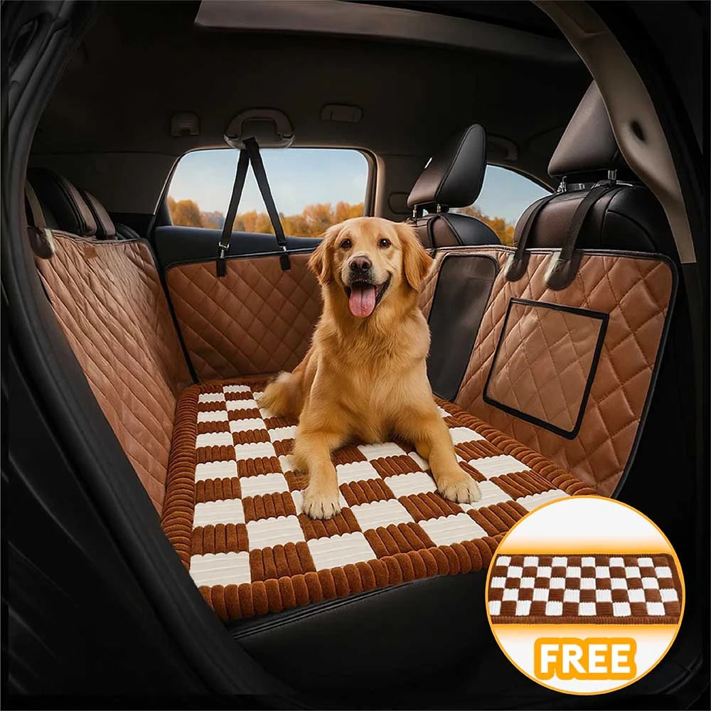 Cubierta de asiento de auto para hamacas para perros de hamaca de cuero de cuero sintético con alfombra
