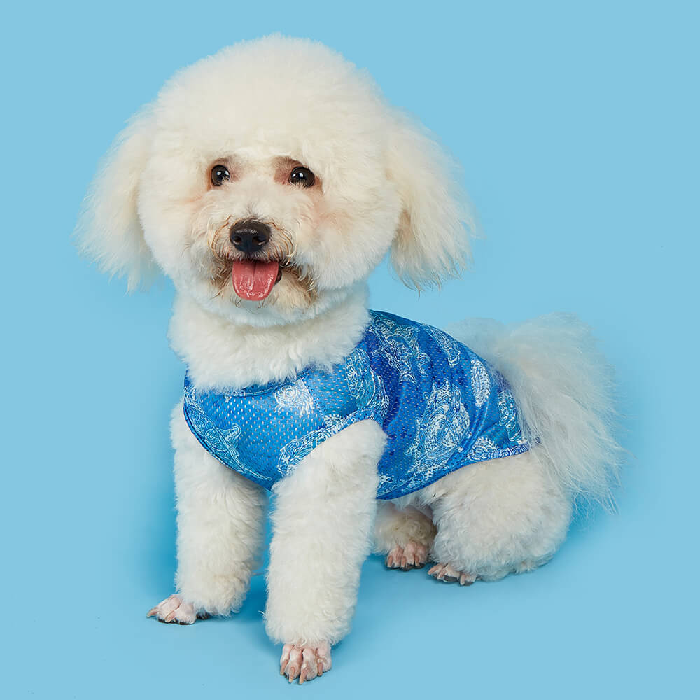 Cool Feeling Seahorse Ripple Print Vest Pet Clothes