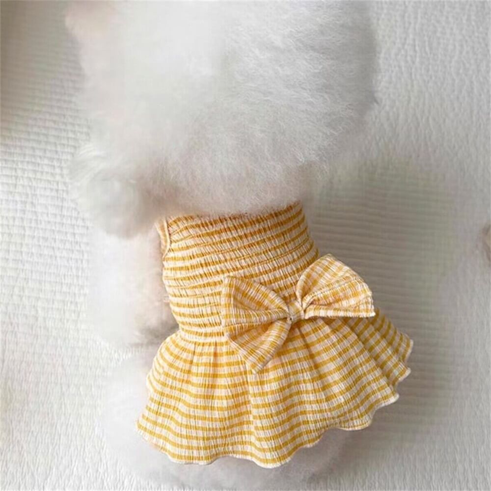 Gingham Bow Dog Dress – Lightweight and Perfect for Summer Days