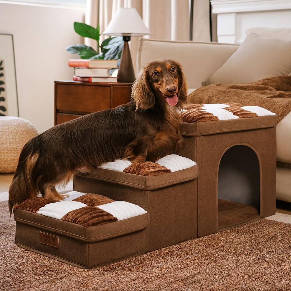 Tapis carré confortable à carreaux crème pour chien, housse de protection pour meubles, lot de 4 pièces