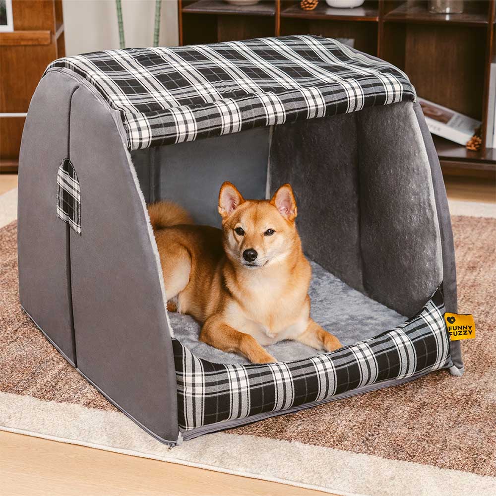 Lit orthopédique pour chien Classical Plaid House - Retraite chaleureuse