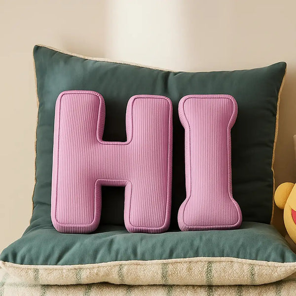 Corduroy Soft Hugging Letter Sofa Pillow
